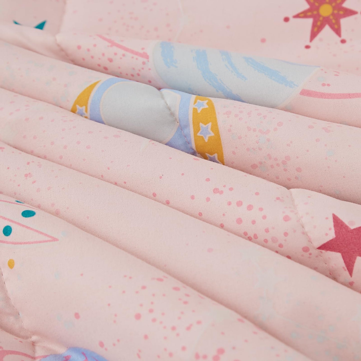 Wink Deer Twin Comforter Set for Girls-3 Pieces Space Glow in the Dark Twin Bedding Sets for Kids,1 Comforter,1 Sham and 1 Decor Pillow