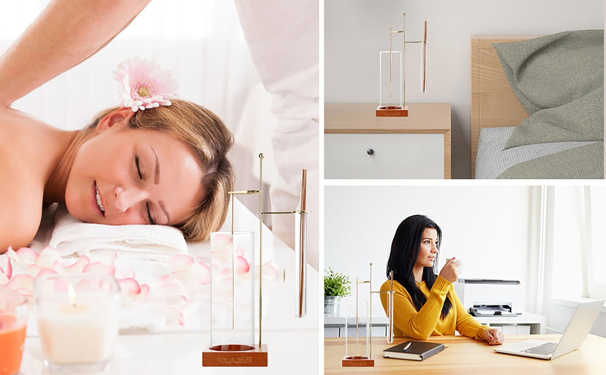 SULUNZEGER Incense Holder for Stick, Glass Insence Burner for Sticks with Removable Anti Ash Catcher & Storage Tube, Wood Cones Holders Stand with Ash Brush, Yoga Spa Madiation Relaxation, Home Decor