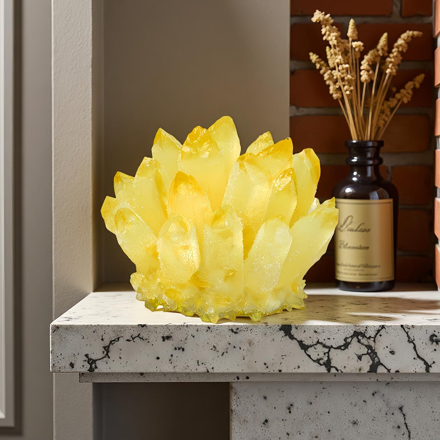 Large Citrine Crystal Clusters Yellow Crystal Citrine Stone Crystal Clusters for Healing Citrine Crystals Used for Room Decoration (1.1lb-1.3lb)