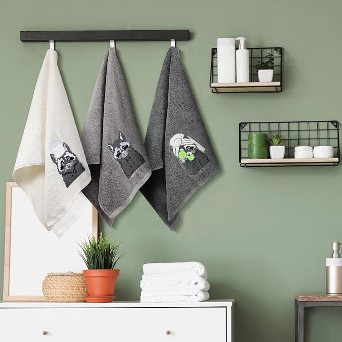 3 Pcs Raccoon Gifts Hand Towels