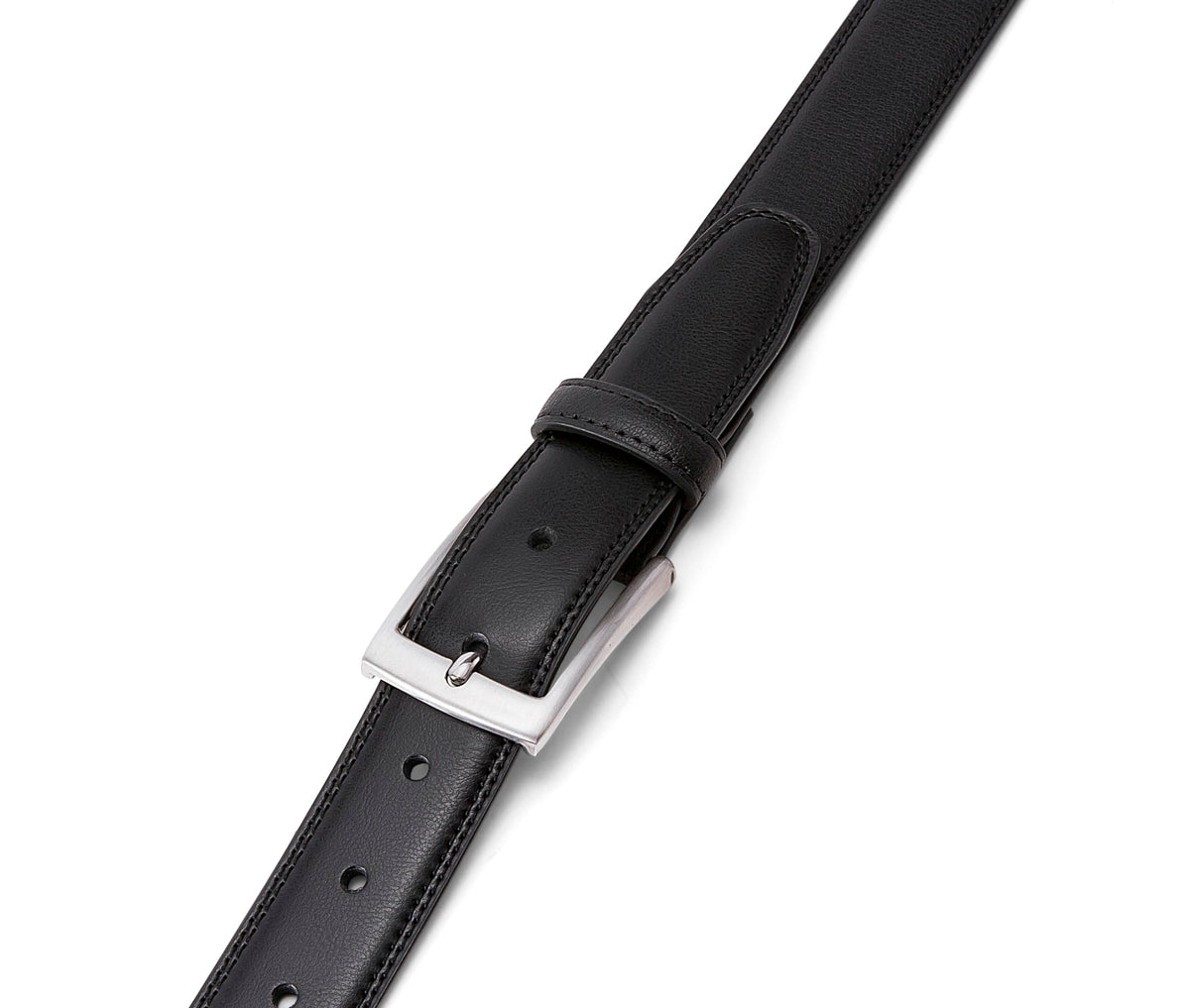 MILORDE Leather Black Belts, Fashion & Classic Design for Dress and Causal (Size 48 (Waist 46), Basic Black)