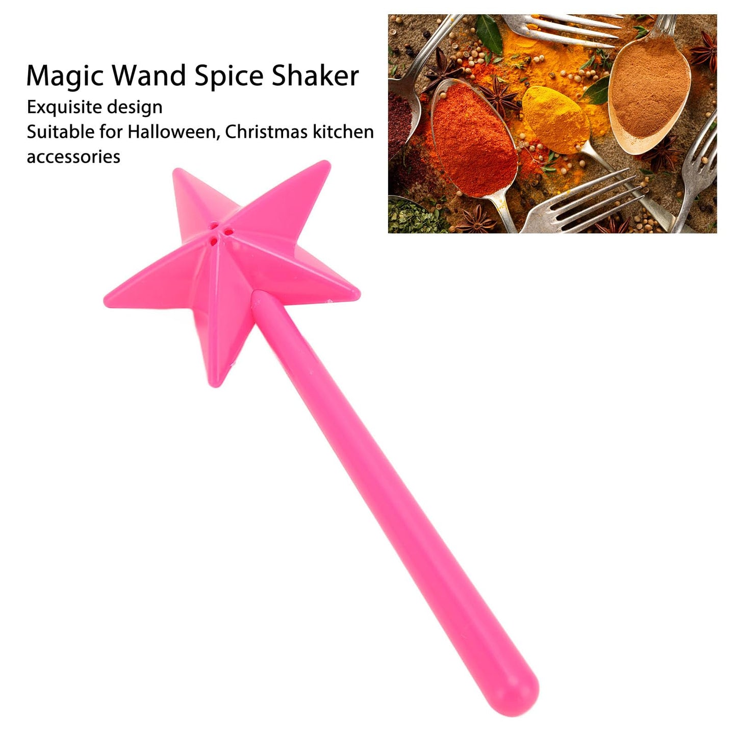 Wand Salt and Shakers, Exquisite Design, Multipurpose, Easy to, for Halloween Christmas Kitchen (Three Holes)