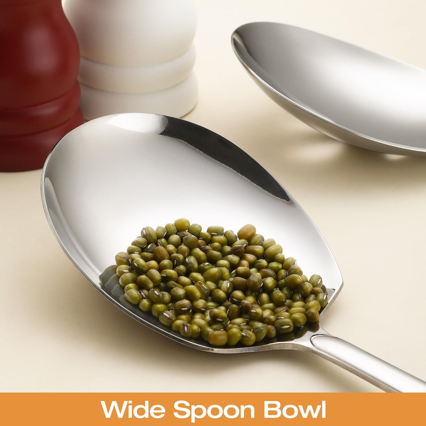 Extra Large Serving Spoons Set of 2-Piece, 11.7-Inch Silver Serving Spoon 18/8 Stainless Steel Serving Utensils for Buffet, Parties, Catering, Banquet - Dishwasher Safe (2-Pack, Silver)
