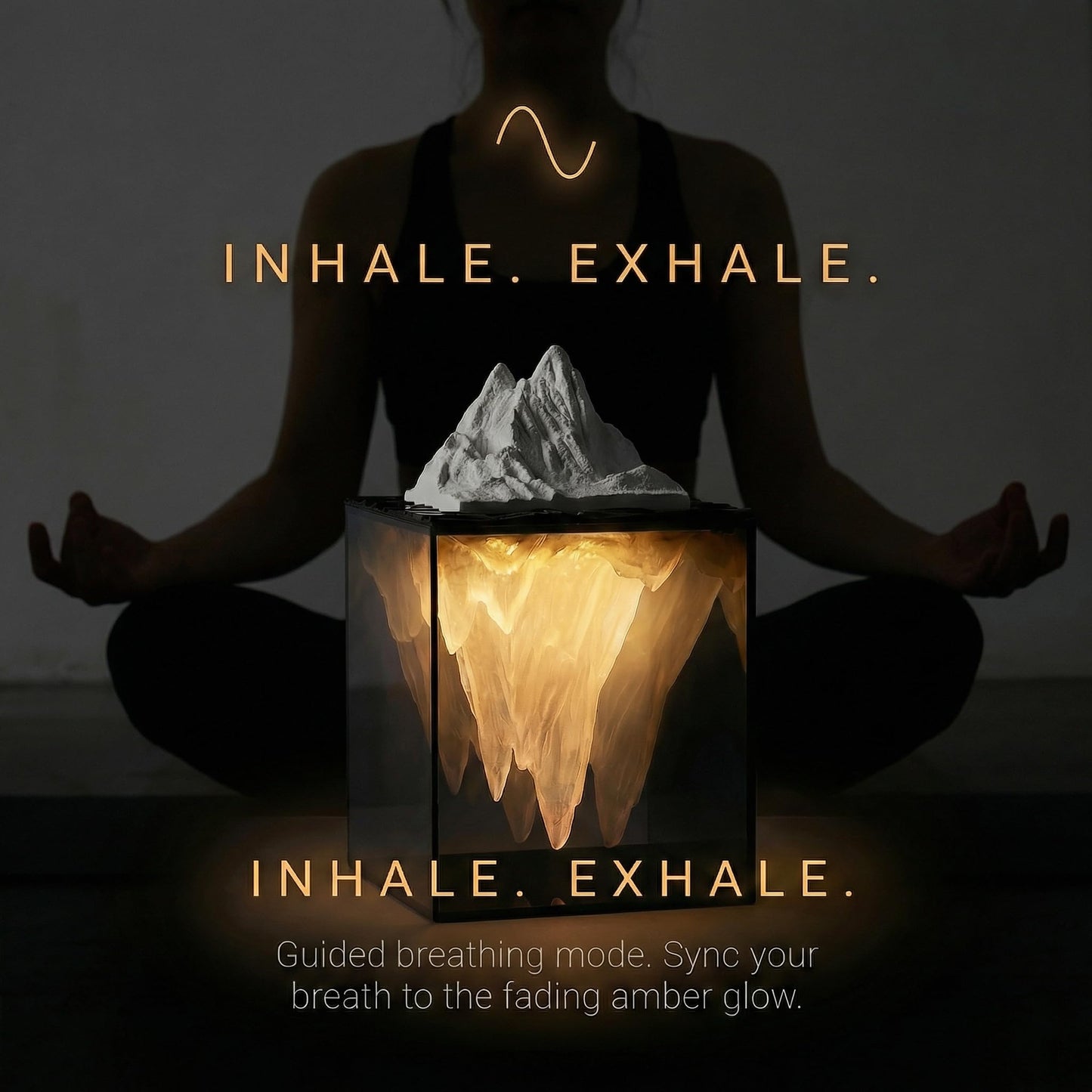 Calming Iceberg Essential Oil Stone Diffuser & Mood Lamp, Silent Flameless Aromatherapy Night Light, Minimalist Zen Decor for Stress Relief, Mindfulness & Meditation Gift (Pro - RGB Pink)