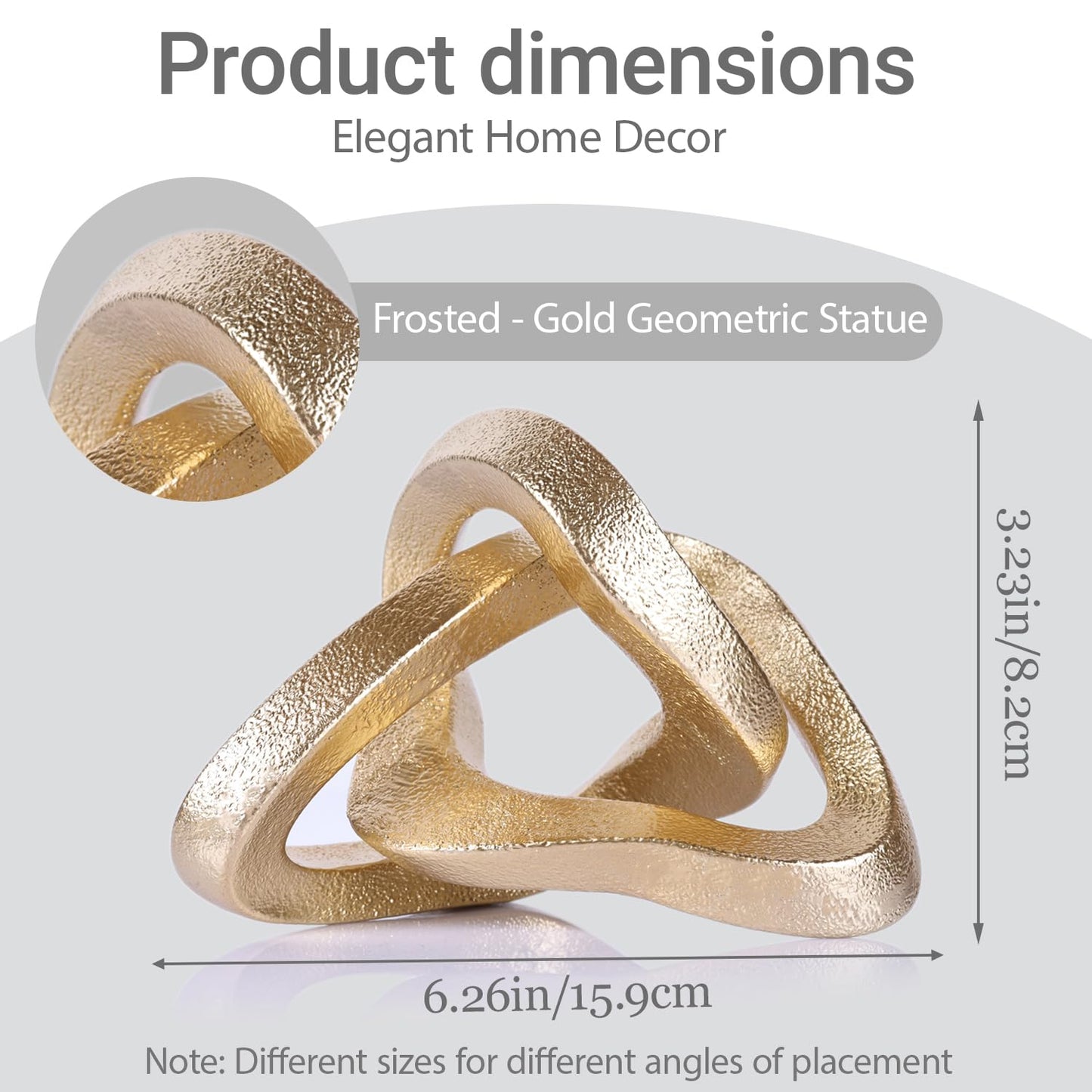 LCCCK Infinity Knot Sculpture Gold Knot Decor Object, Abstract Knick Knacks Coffee Table Modern Statue, Gold Sculpture for Home Living Room Table Ornaments and TV Stand Bookshelf Decorative