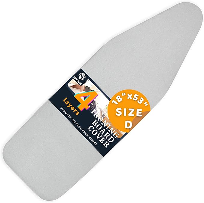 SAVUK Ironing Board Cover and Pad Standard Size Silicone Coated 4 Layers