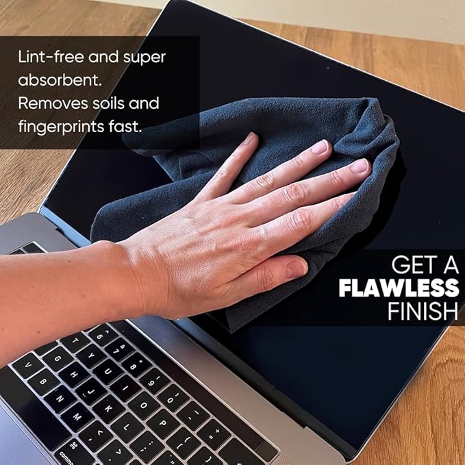 Premium Lens Screen Cleaning Cloth by Microfiber Wholesale | Black | 8”x8” |