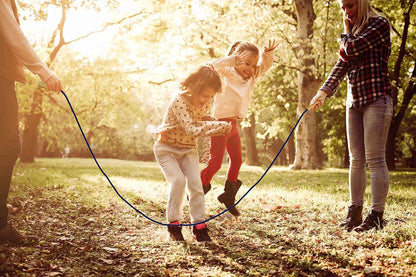 Double Dutch Jump Rope 16 ft 2 Pack, Adjustable Long Skipping Rope with Wooden Handle, Multiplayer Team Jumping Rope for Kids Adults, Long Enough for 5-6 Jumpers