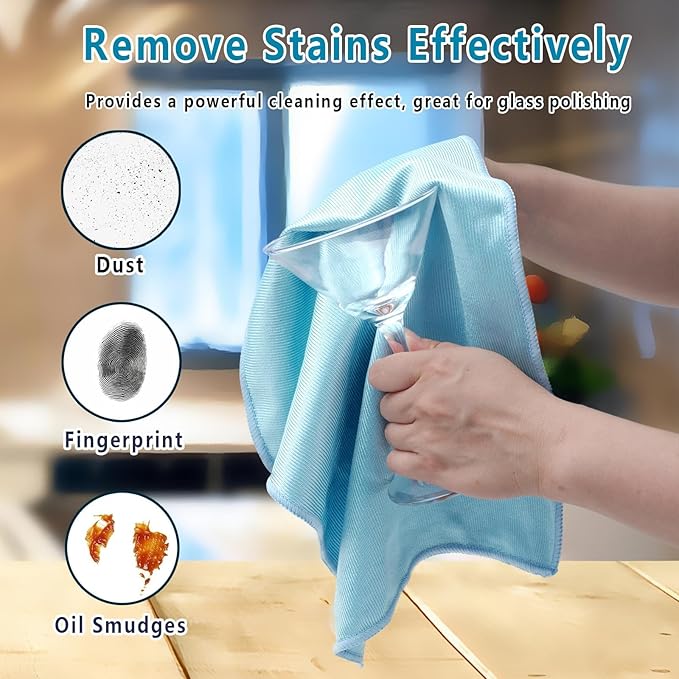 6 Pack Glass Cleaning Cloth Microfiber Cleaning Cloth
