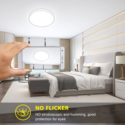 Befurglor 24W LED Ceiling Light Ø 28.5cm, 5000K Daylight White 2200LM,150W Equivalent, Modern LED Ceiling Lamp for Living Room,Bedroom, Kitchen, Bathroom, Hallway, Office
