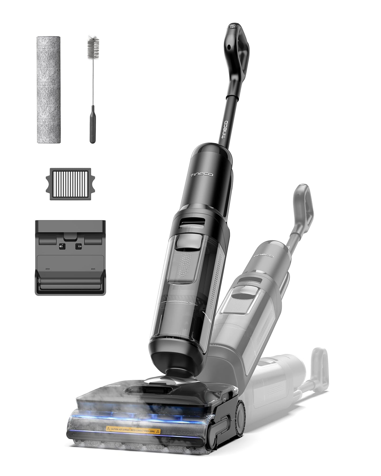 Tineco Floor One S7 Stretch Steam Cordless Wet Dry Vacuum Steam Mop All-in-One, 320℉ HyperSteam, 180° Lay-Flat, Anti-Tangle Design, FlashDry Self-Cleaning, Up to 75 Min Runtime