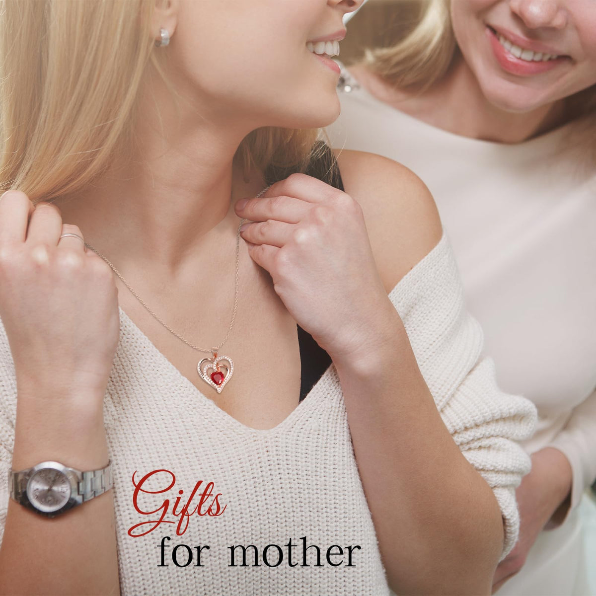 Joniuuca Preserved Real Red Rose Gift Box with Heart Necklace - Eternal Flower Gift for Mothers Day, Girlfriend, Wife, Mom on Valentine's Day, Birthday, Christmas, Anniversary, Thanksgiving(Golden)