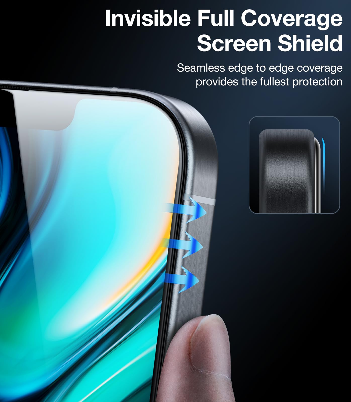 UltraGlass 9H+ Glass for iPhone 15 Pro Max Privacy Screen Protector [Invisible Privacy Armor] Screen Protector 15 Pro Max Tempered [Full Coverage & Longest Durable] 15 ProMax, 2 Pack