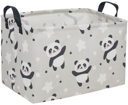 DDBASKET Kids Basket Panda Storage Bins for Girls Rectangular Baby Gift Baskets Cute Toy Storage Bin Box Organizer Book Shelf Basket Sports Balls Room Decor(Panda)