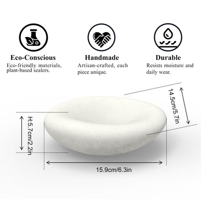 Zitiyade 6.3 Inch Cloud Bowl, Decorative Concrete Bowl for Home Decor, Key Tray for Entryway Table, Concretes Jewelry Tray, Asymmetrical Concrete Organic Bowles