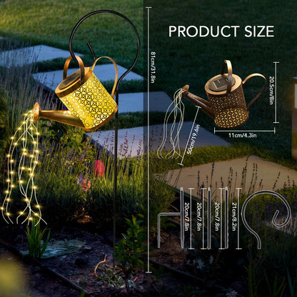 GLOBAL GOLDEN Solar Watering Can Light, LED Solar String Lights Waterproof Dual Mode Water Can Lights for Garden Patio Yard Pathway Lantern Plant Decoration