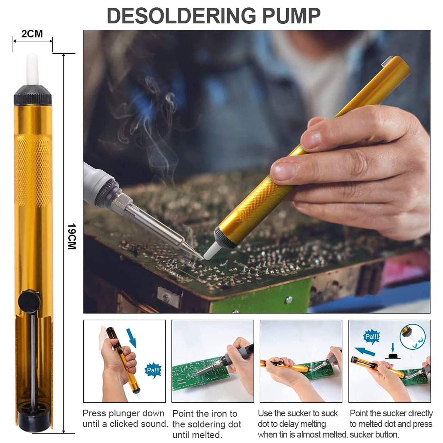 Soldering Iron Kit, 90W Adjustable Temperature Soldering-Iron Gun Kit Welding Tool with 5 Soldering Tips, Desoldering Pump, Tin Wire Tube, Stand, Tweezers