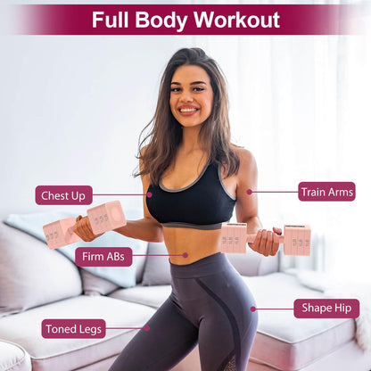 22LBS Adjustable Dumbbells Set, Hand Weights Sets with 5 Levels 3lb, 5lb, 7lb, 9lb, 11lb, Adjustable Weight Dumbbells for Women/Men Home Gym Full Body Workout