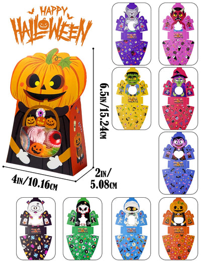 qiqee Halloween Candy Boxes with Window 36packs 4x6.5x2 Inch Bakery Box