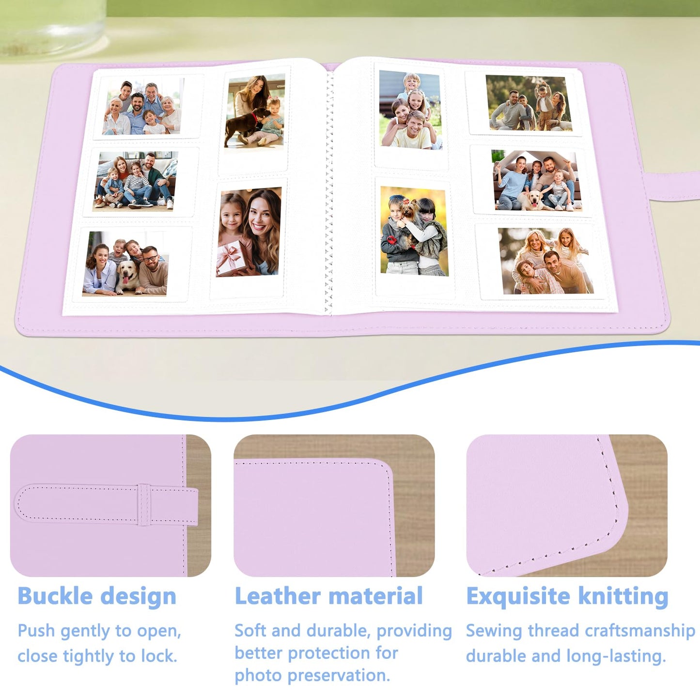 360 Pockets Photo Album for Fujifilm Instax Mini LiPlay 12 11 90 70 9 8+ 8 7S Instant Camera/Mini Link SP-1 Printer, Polaroid Snap Touch PIC-300 Z2300 Mint Camera Printer (Pink)