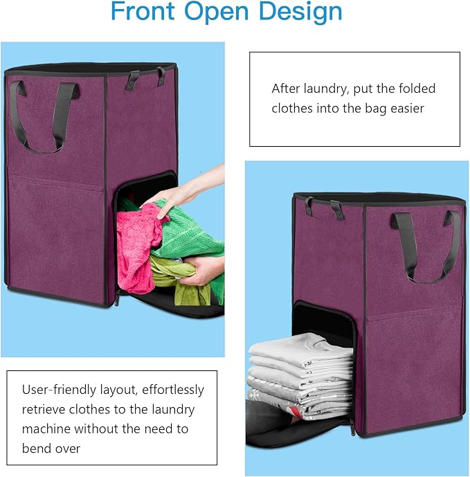 Bukere Laundry Tote Basket, Laundry Backpack Bag