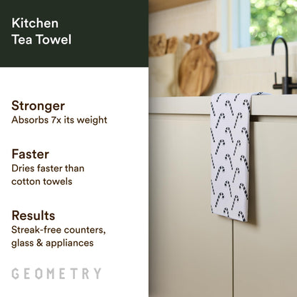GEOMETRY Christmas Kitchen Towels - Quick Dry Microfiber Cloth Dish Towels for Kitchen Drying - Premium Quick Dry Towel - Peppermint Pop