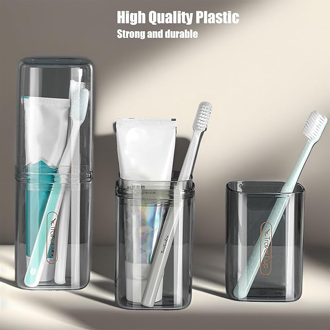 2Pcs Toothbrush Cup Toothbrush Travel Case, Travel Toothbrush Holder Case