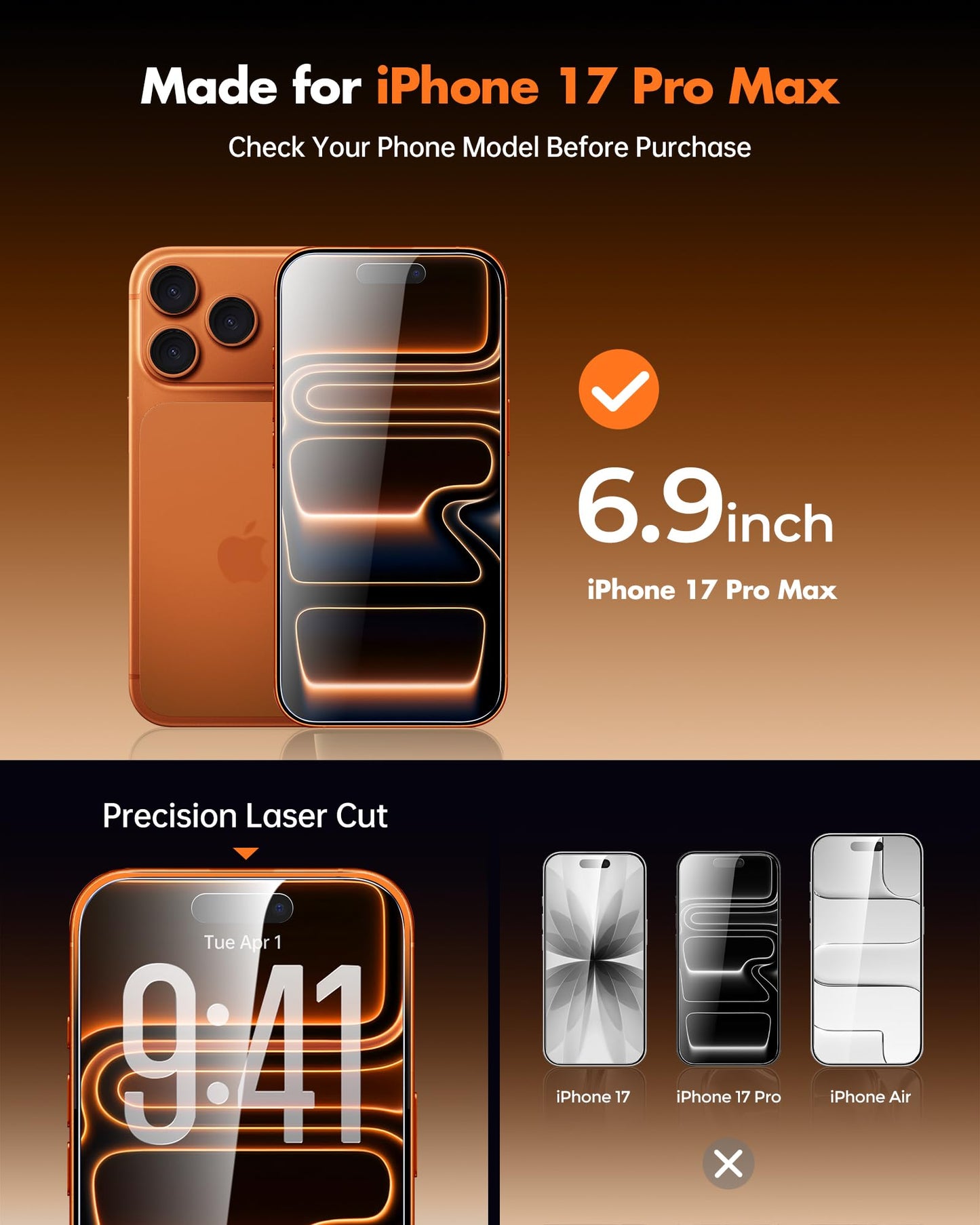 UNBREAKcable Privacy Screen Protector for iPhone 14/ iPhone 13/13 Pro, Tempered Glass [True 28°Anti Spy] [9H Hardness] [Case Friendly] Private Protector for iPhone 6.1" - 2 Pack