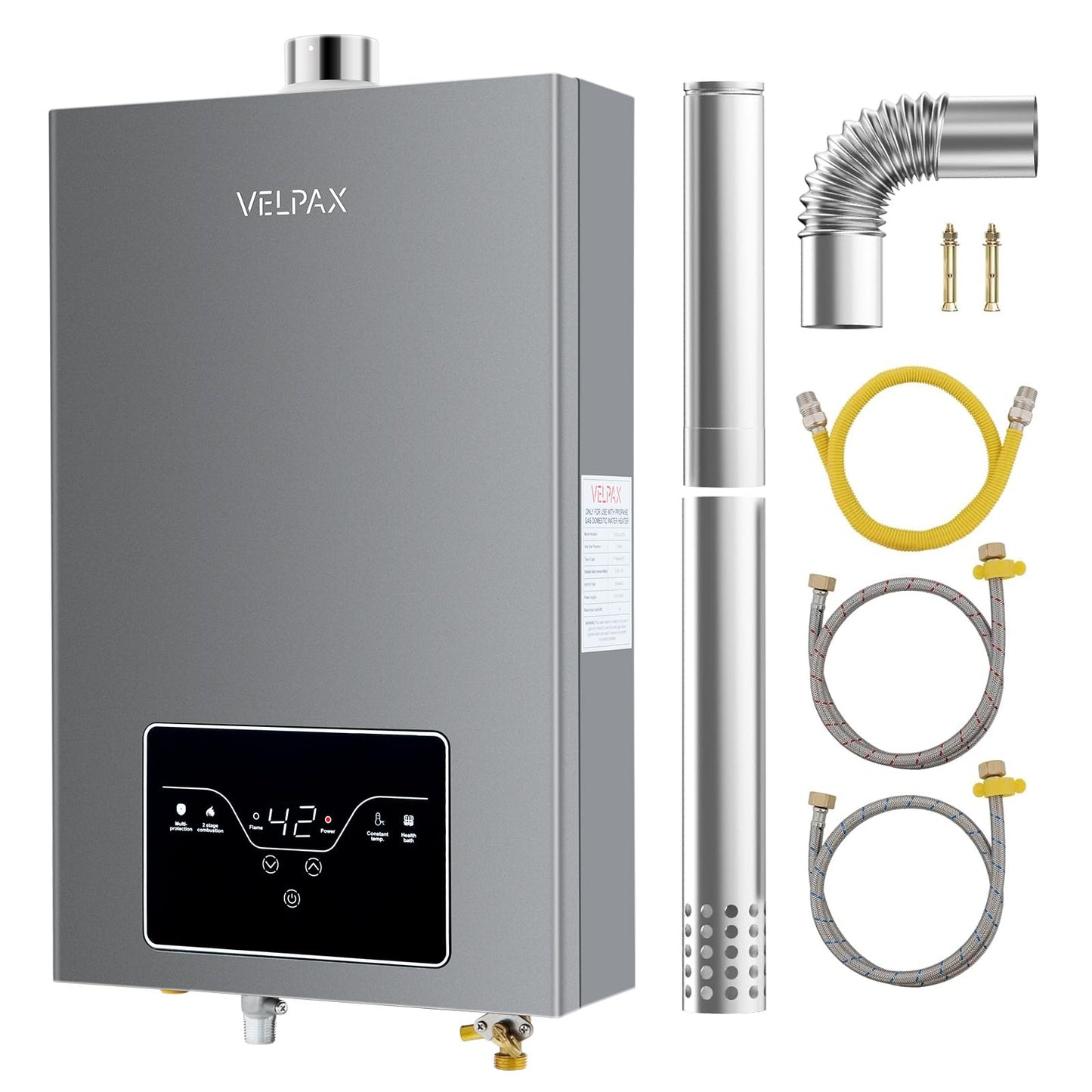 Propane Tankless Water Heater, 4.21GPM 16L Indoor,Instant Hot Propane Gas Water Heater with Multi-Protection