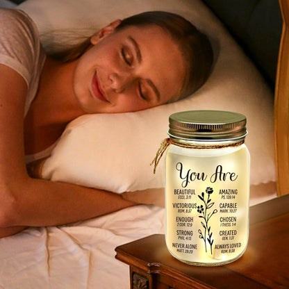 Kenon Mason Jar Night Light Gift for Friend, Birthday Day Gifts for Women, Home Decoration Lights, Personalized Night Light Birthday Mothers Day Christmas Gifts for Her Mom Grandma Sister