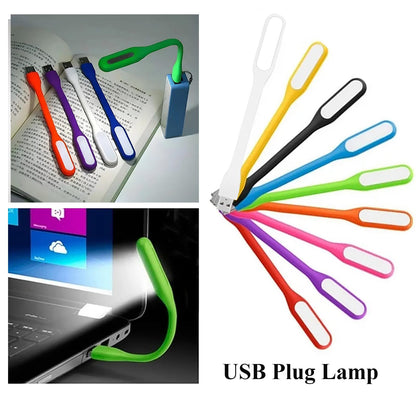 Mini Flexible Light, Portable USB Led Reading Night Lamp for PC Laptop Computer Notebook Power Bank - 2 Pack (Black)