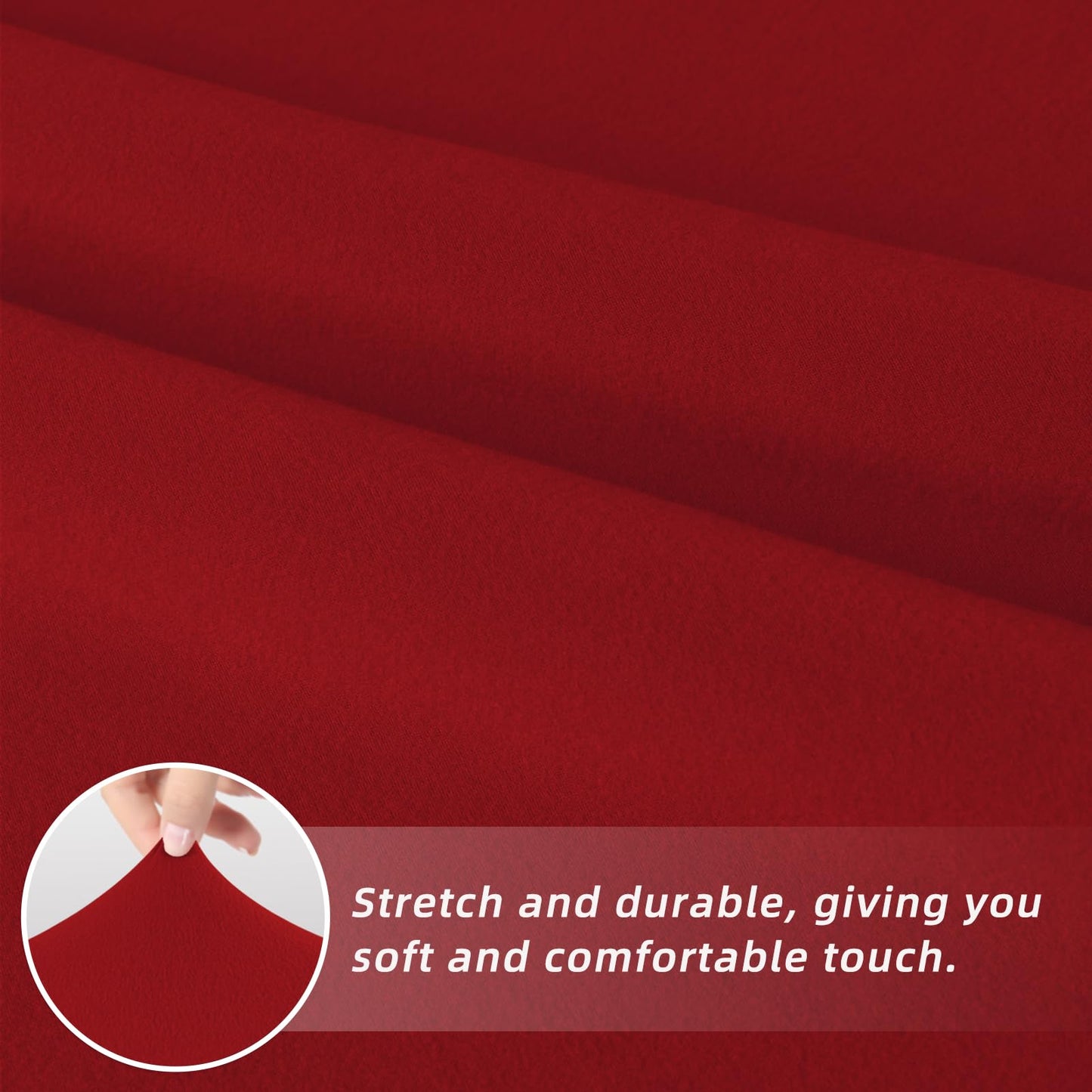 Easy-Going Dining Chair Covers Stretch Dining Room Chair Covers Set of 4, Parsons Chair Slipcovers for Dining Room, Ceremony, Banquet, Christmas Red