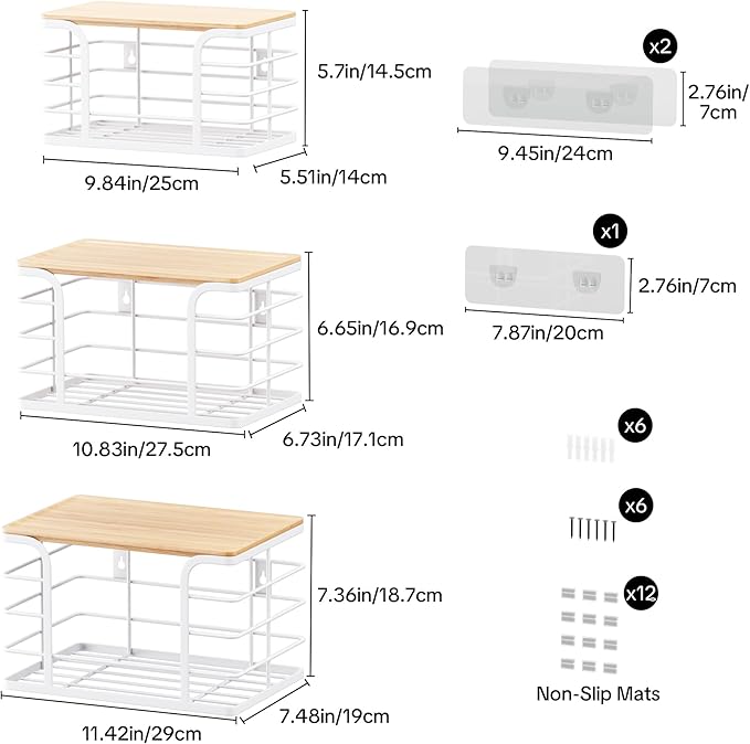 3 Pack Stackable Pantry Organizer, Stainless Steel Trash Bag Holder Dispenser