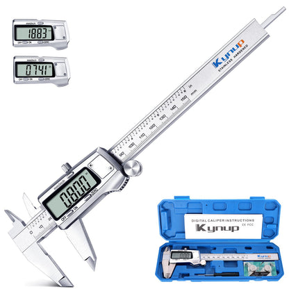 Kynup Digital Vernier Caliper, 150mm Electronic Calipers Measuring Tool, Precision Digital Tool Vernier Micrometer Measuring Tools with Mm/Inch/Fraction Conversion