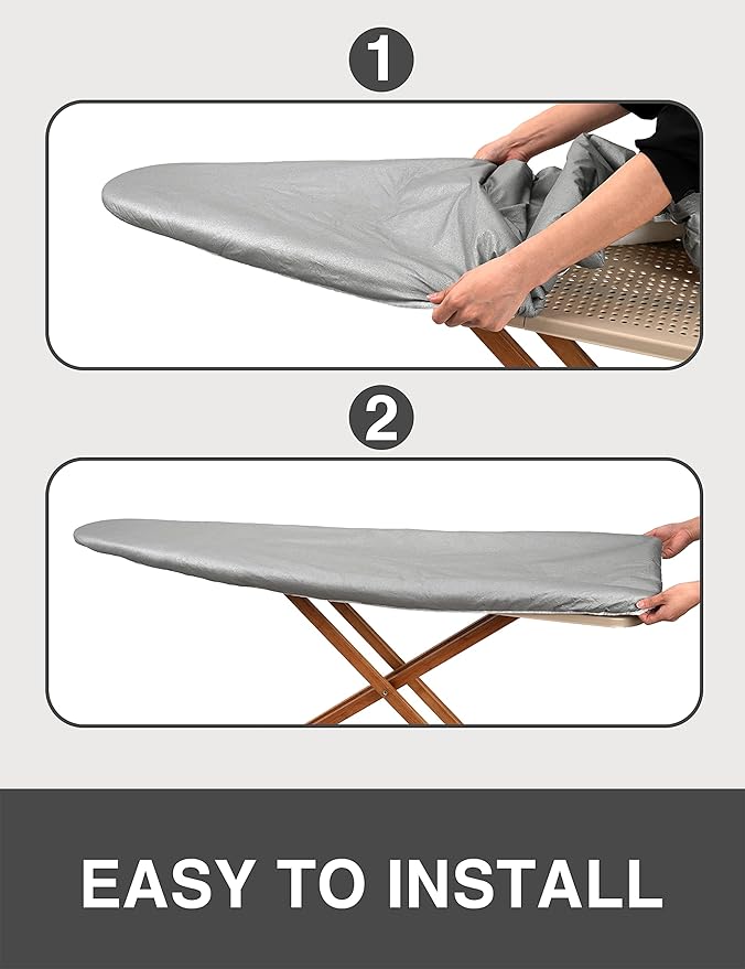Ironing Board Cover and Pad 15"x54" Extra Thick Natural Cotton, Scorch and