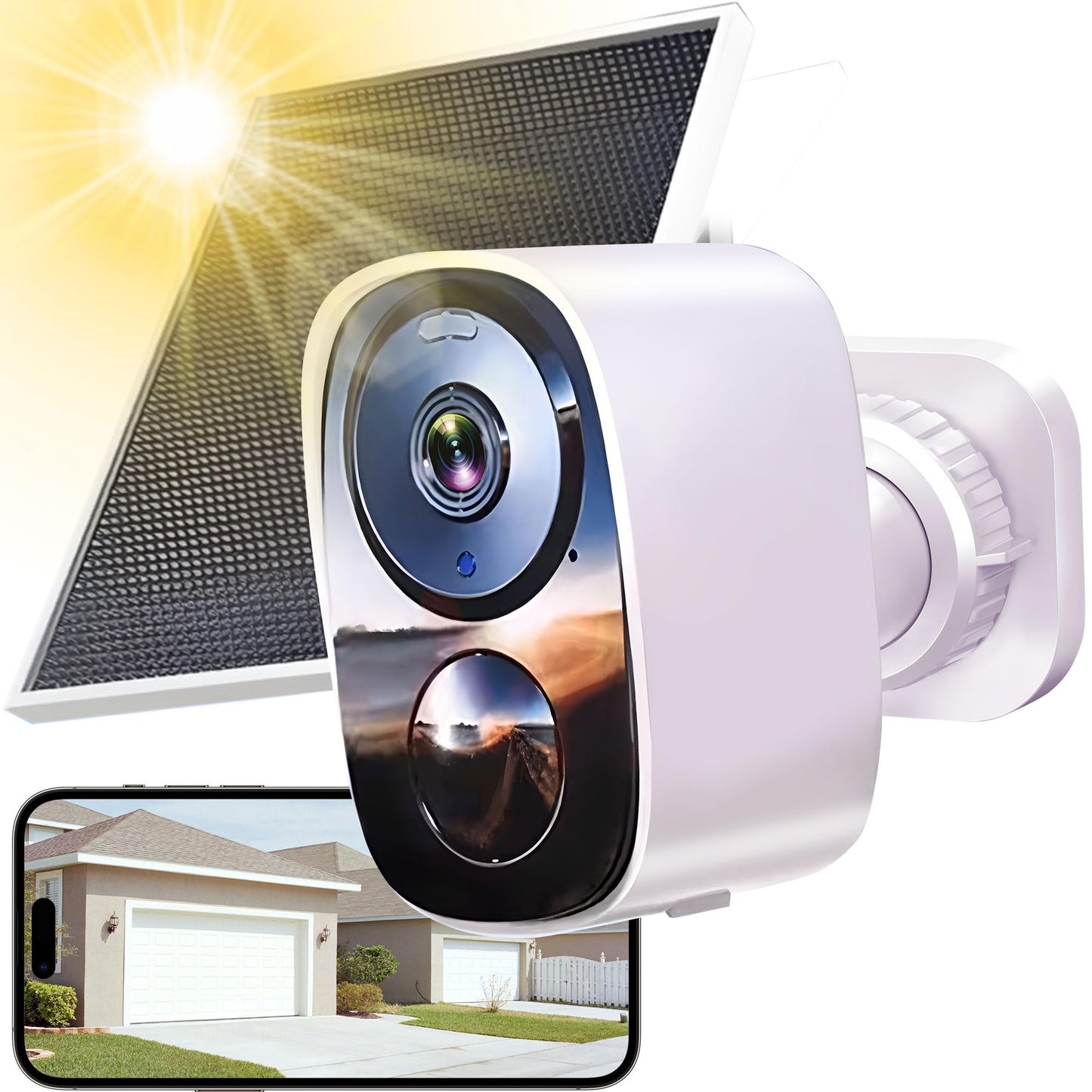 2025 Upgraded 2K Security Cameras Wireless Outdoor, Free Cloud Storage & Local SD Card Support, 1-6 Months Battery Life, Waterproof, 2-Way Talk, AI Motion Detection Spotlight Siren Alarm Camera