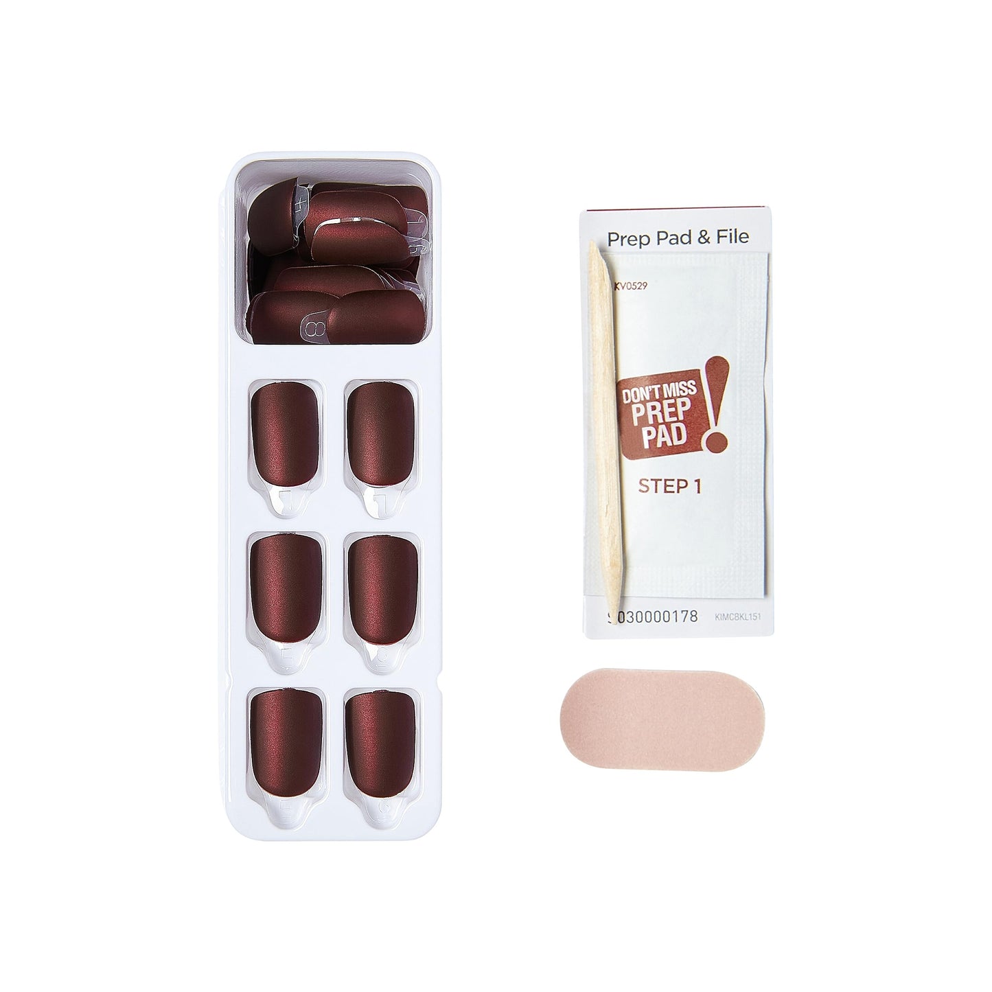 KISS imPRESS Color Press-On Manicure Halloween, Solid Red, Short Length, Square Shape, PureFit Technology, Chip Proof, Smudge Proof, Waterproof, Nail File, Manicure Stick & 30 Fake Nails