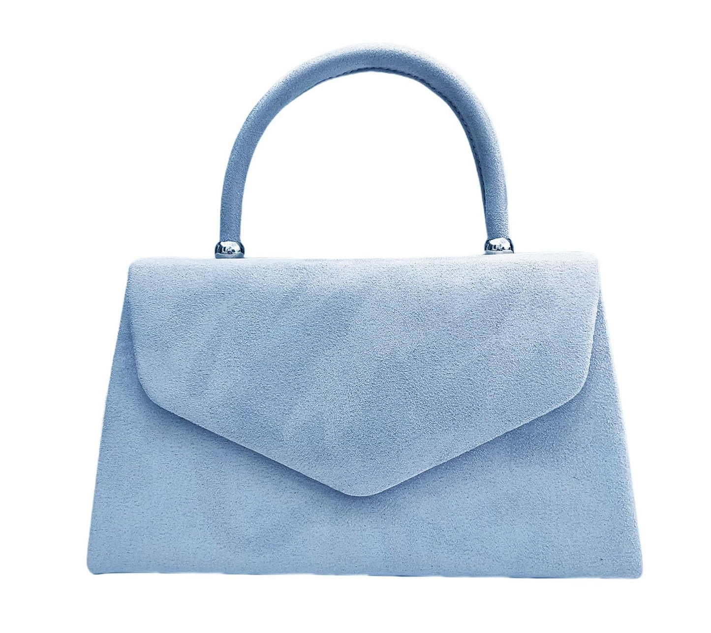 LeahWard Women's Clutch Bag Top Handle Wedding Suede Handbags 304 (Serenity)