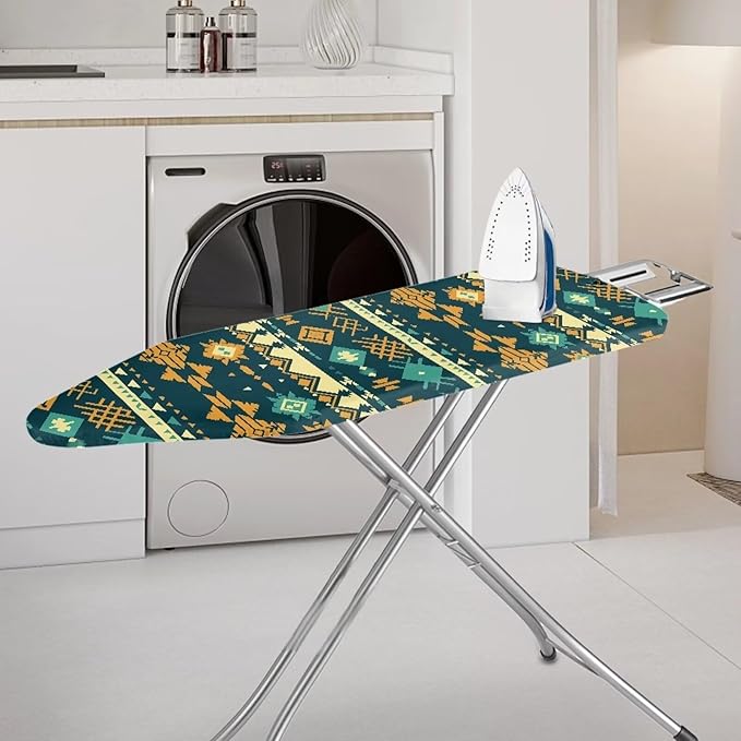Ethnic Geometric Rhombus Ironing Board Cover, Abstract Tribal Stripes Stretchy