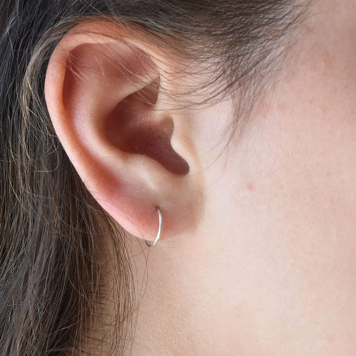 EPIRORA Silver Hoop Earrings- Cartilage Earring Small Hoop Earrings for Women Men,4 Pairs of Hypoallergenic 925 Sterling Silver Tragus Earrings (8mm*4, Silver&Gold)