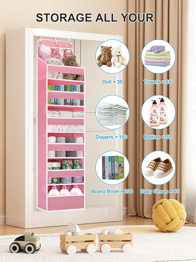 Over Door Hanging Organizer, No Tilt Baby Closet Organizer
