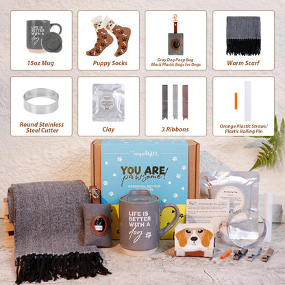 Dog Mom Gifts for Women, Dog Lovers Gifts, Dog Themed Gift Basket, Birthday Gifts for Women, Mom, Sister, Wife, Unique Gift for Mother, Mothers Day Kit Basket