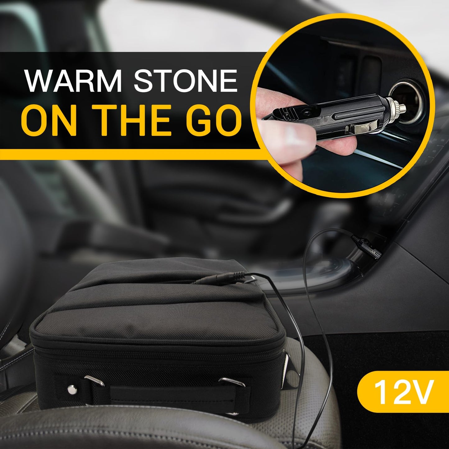 Goodtar Portable Massage Stone Warmer Set, 20 Pcs Basalt Hot Stones with Heater Kit, Electric Hot Stones Warmer Massager for Professional/Home Spa, Digital Controller Heating Travel Bag (Black)