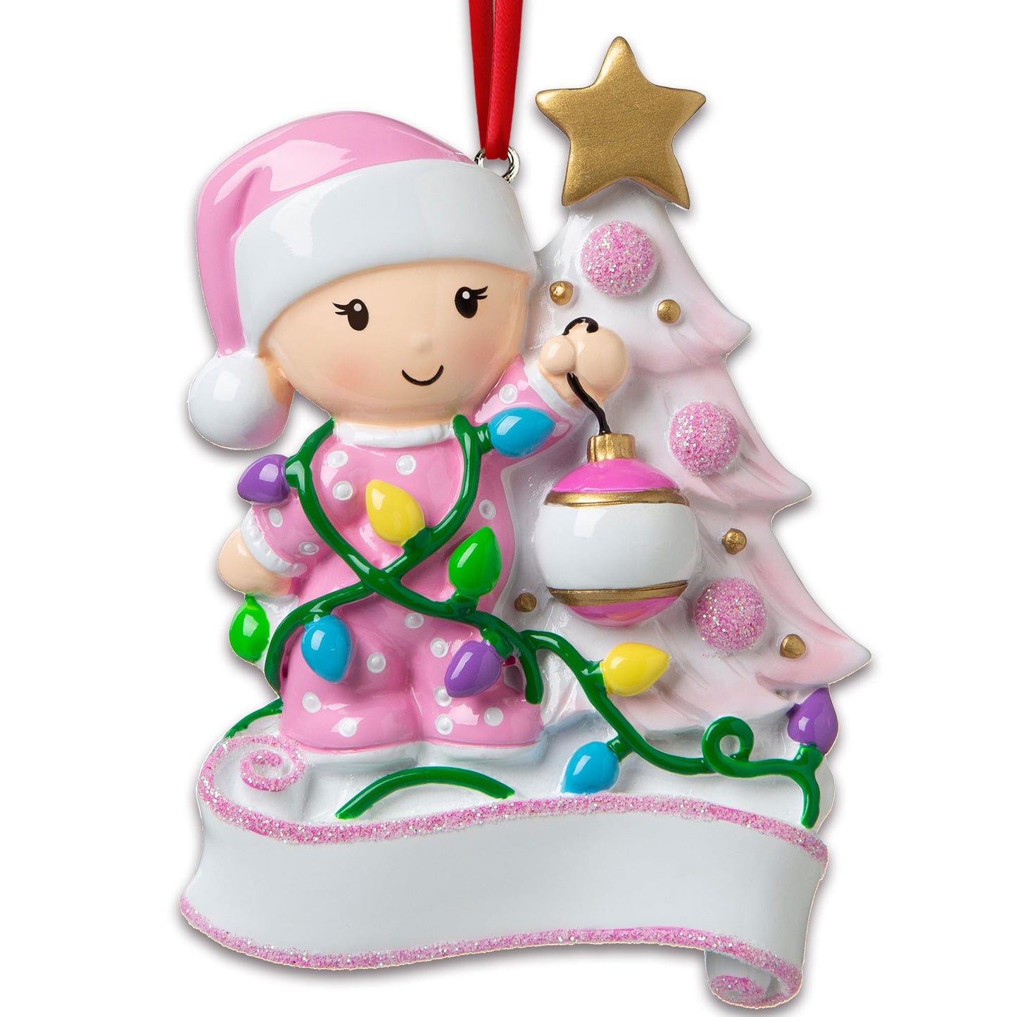 Personalized 2nd Christmas Ornament 2025 | Custom Name & Year | Baby Girl Toddler Decorating Tree with Ornaments | Cute Keepsake for Granddaughter, Babys First, Second, 3rd, Baby's Little Great Kids