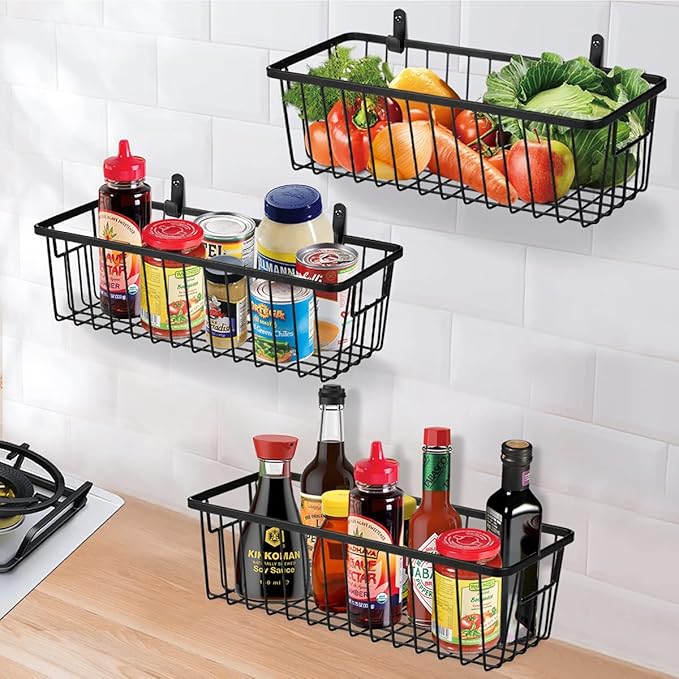 SheeChung Farmhouse Metal Wire Bin Basket