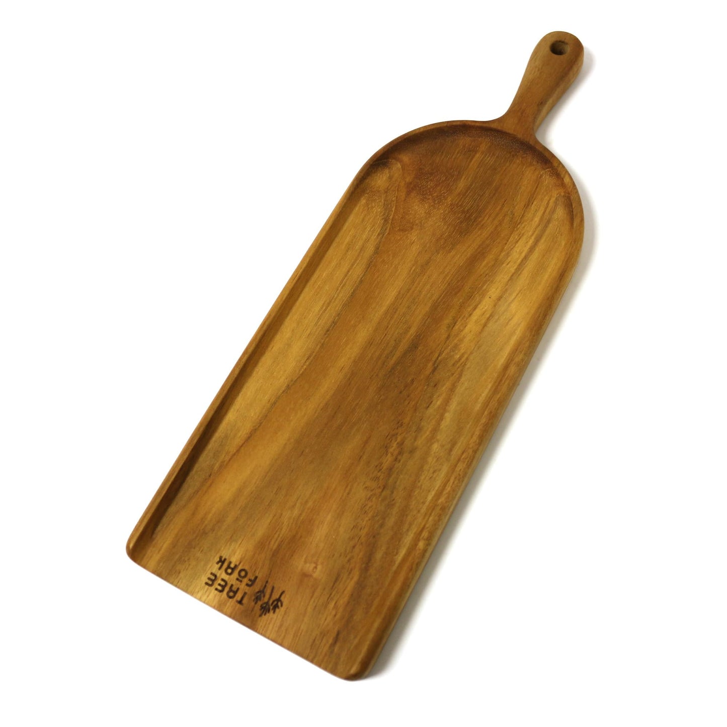 TREE FORK Handmade Teak Wood Decorative Wooden Serving Board Platter Tray Plate, FSC Certified 100% Hand Carved No Glue One Piece, Cheese Charcuterie Tapas Sushi Sashimi Appetizer Baord, Small