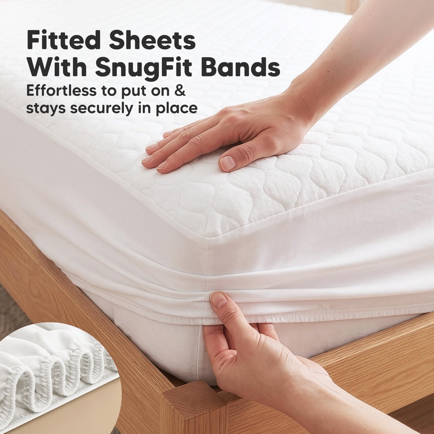 1-Pack Waterproof Twin XL Mattress Protector - Quiet Twin Size Toddler Mattress Protector Cover, 80"x39", Kids Toddler Bed Sheets, Soft Absorbent Quilted Cotton, Machine Washable (Soft White, Twin XL)