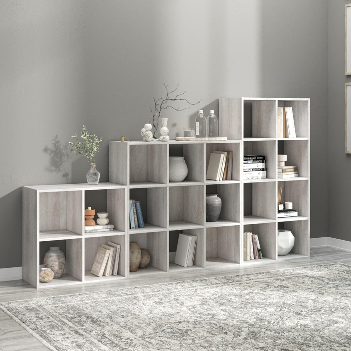 Signature Design by Ashley Paxberry Coastal 6 Cube Storage Organizer or Bookcase, Whitewash