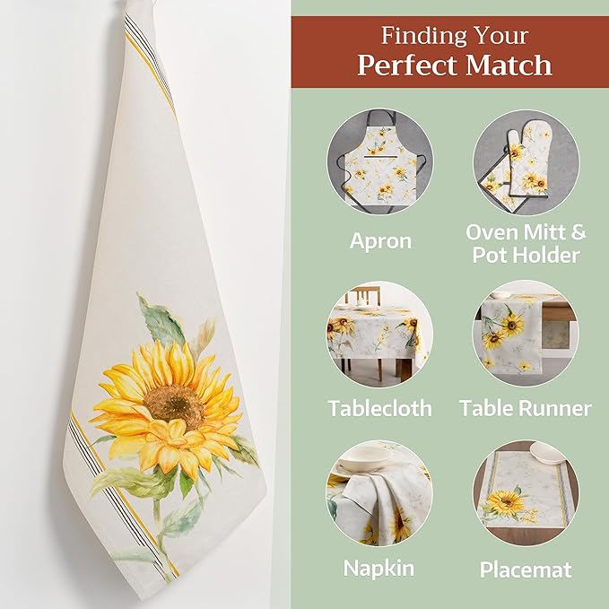 Maison d' Hermine Kitchen Towels Set of 3 100% Cotton 27.50" x 20" Reusable