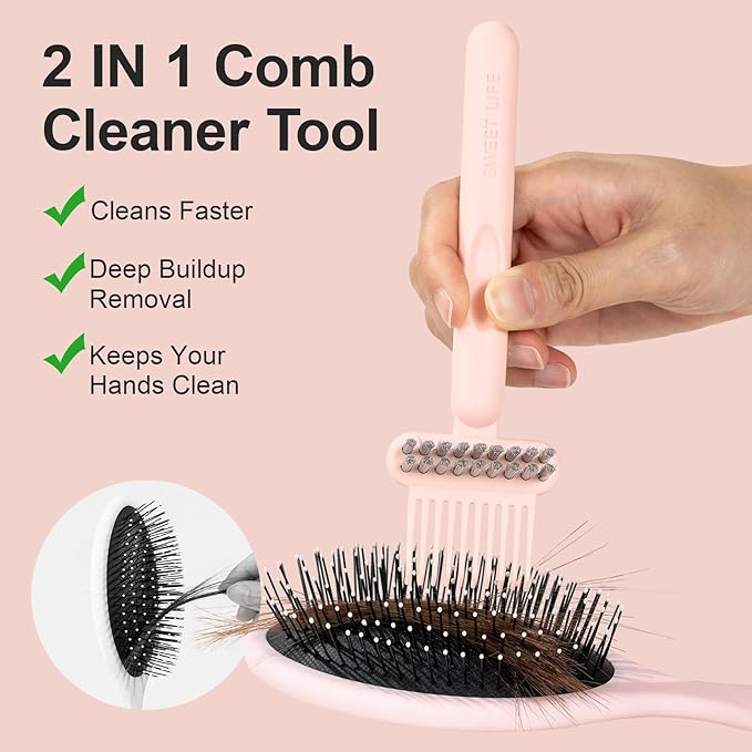 RHOS 2-in-1 Hair Brush Cleaner and Remover Tool